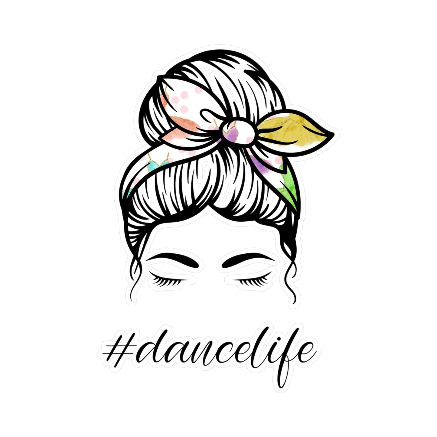 #DanceLife Messy Bun Kiss-Cut Vinyl Decals