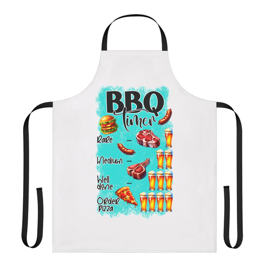 BBQ Timer - Rare, Medium, Well Done, Order Pizza - Funny Apron, 5-Color Straps (AOP)