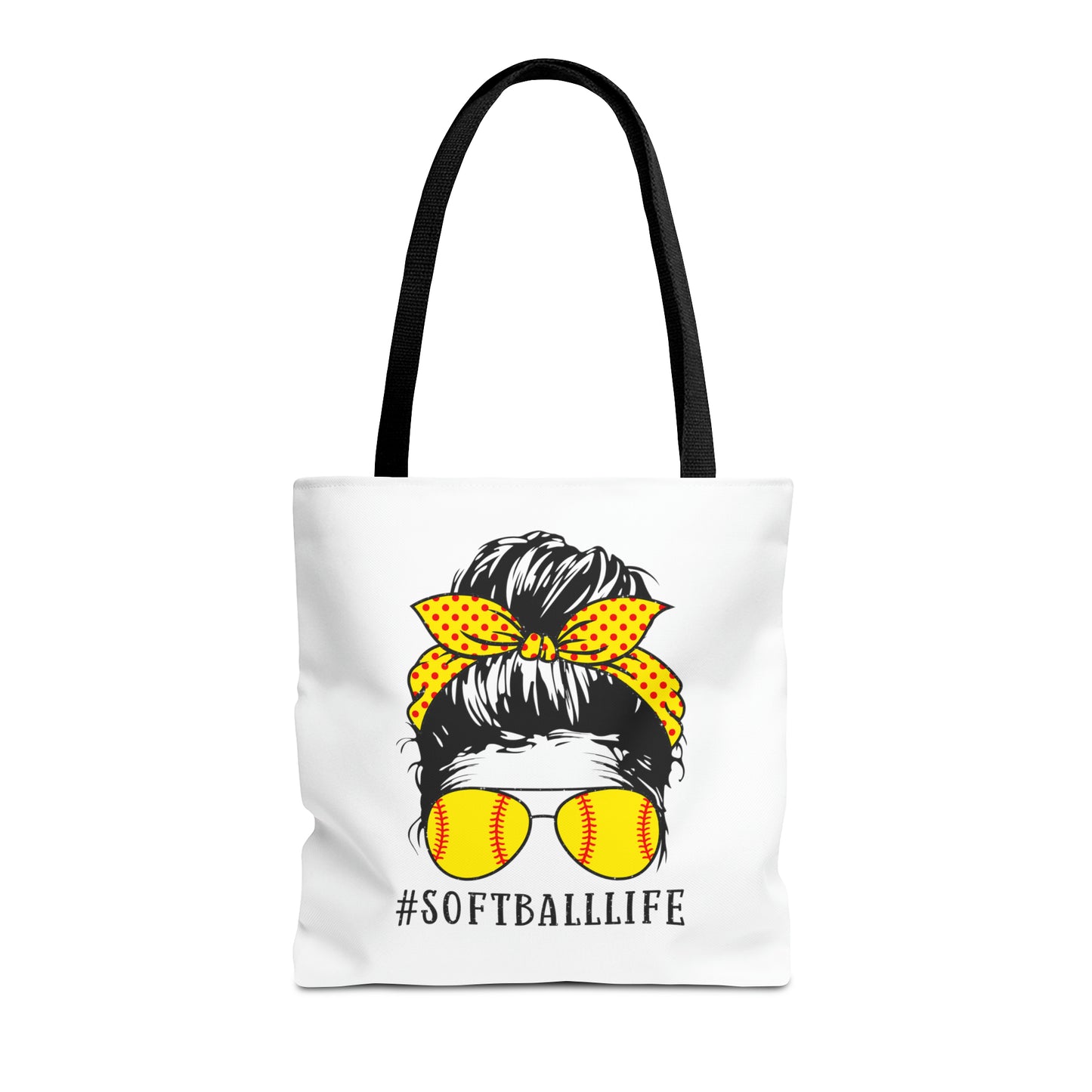 #SoftballLife Messy Bun Tote Bag (AOP)