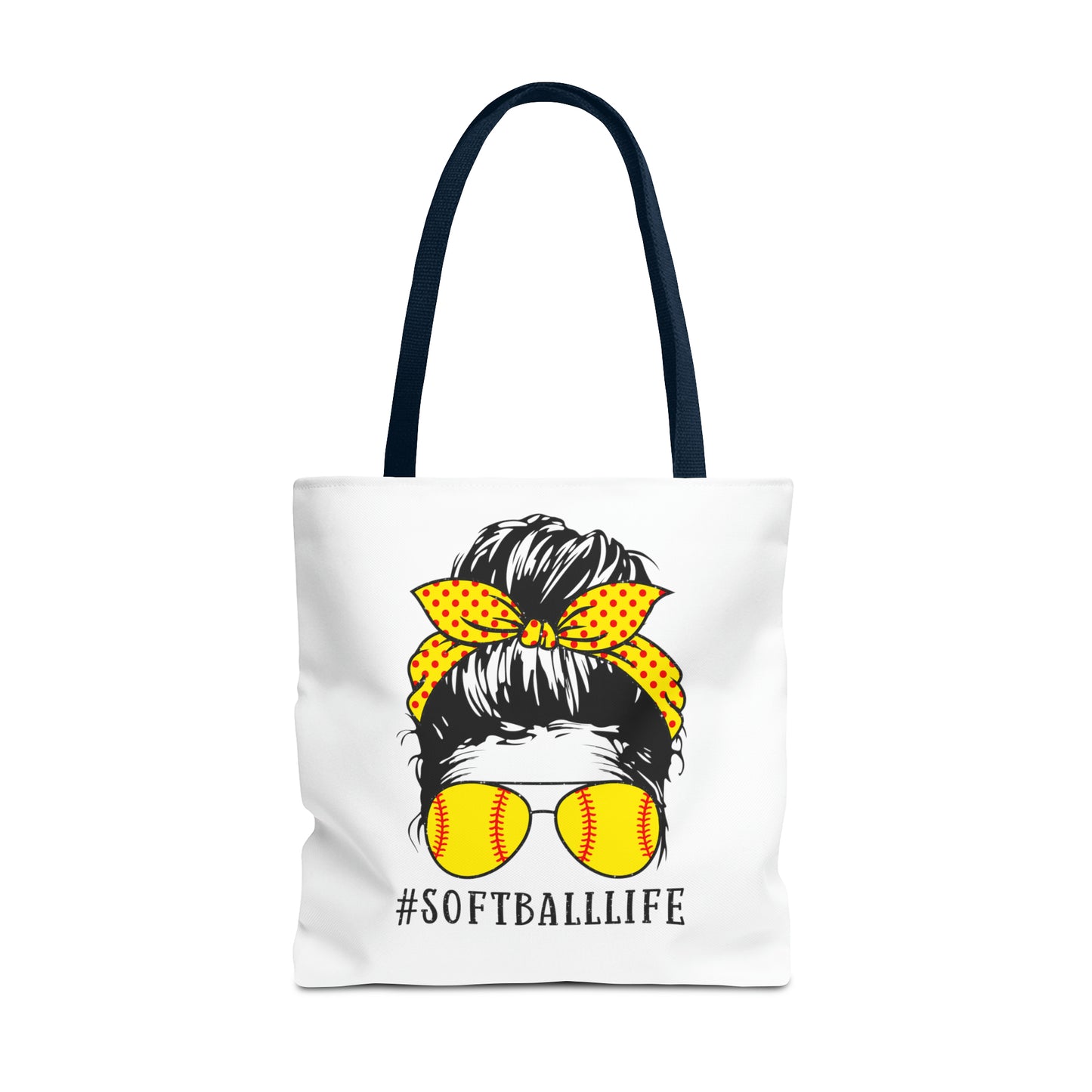 #SoftballLife Messy Bun Tote Bag (AOP)