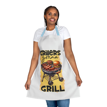 Grillers Gonna Grill BBQ - Funny Apron, 5-Color Straps (AOP)