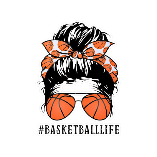 #BasketballLife Messy Bun Kiss-Cut Vinyl Decals