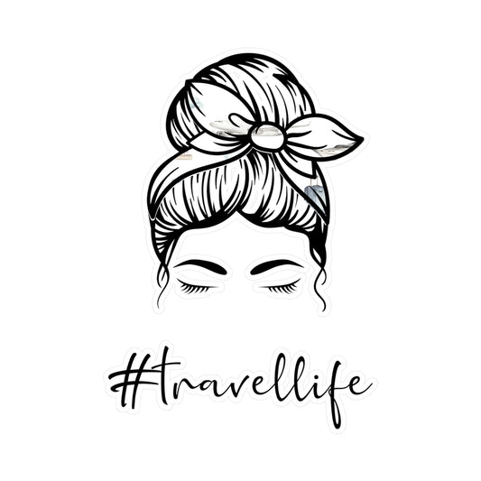 #TravelLife Messy Bun Kiss-Cut Vinyl Decals