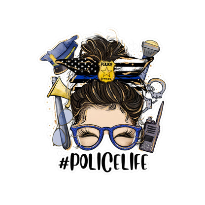 #PoliceLife Messy Bun Kiss-Cut Vinyl Decal