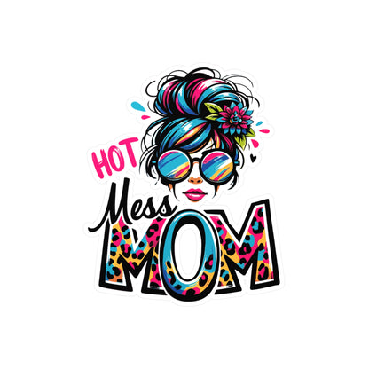 Hot Mess Mon Messy Bun Kiss-Cut Vinyl Decal