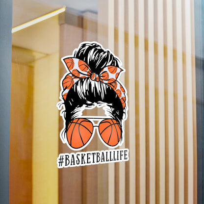 #BasketballLife Messy Bun Kiss-Cut Vinyl Decals