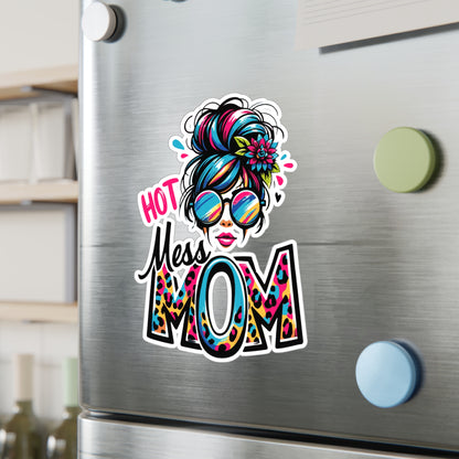 Hot Mess Mon Messy Bun Kiss-Cut Vinyl Decal