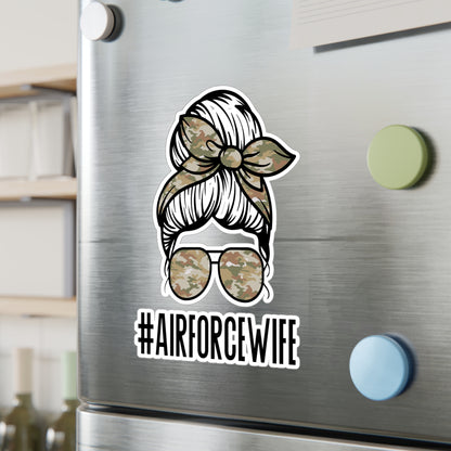 #AirForceWife Messy Bun Kiss-Cut Vinyl Decals