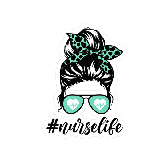 #NurseLife Messy Bun Kiss-Cut Vinyl Decals