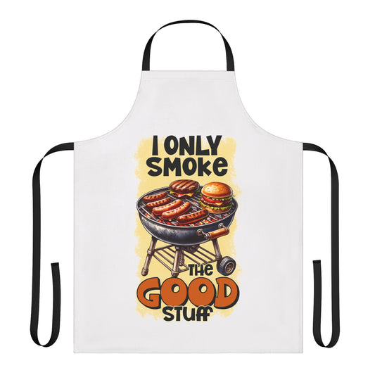 I Only Smoke the Good Stuff BBQ - Funny Apron, 5-Color Straps (AOP)