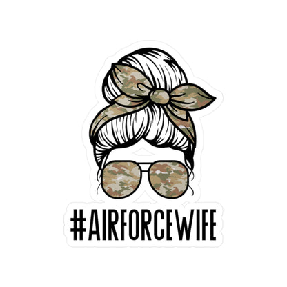 #AirForceWife Messy Bun Kiss-Cut Vinyl Decals