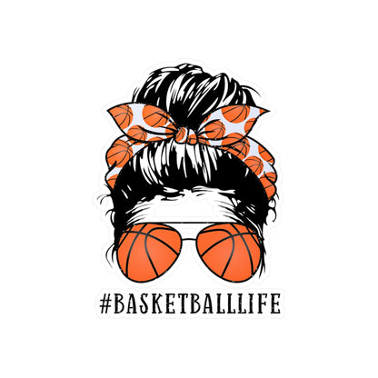 #BasketballLife Messy Bun Kiss-Cut Vinyl Decals