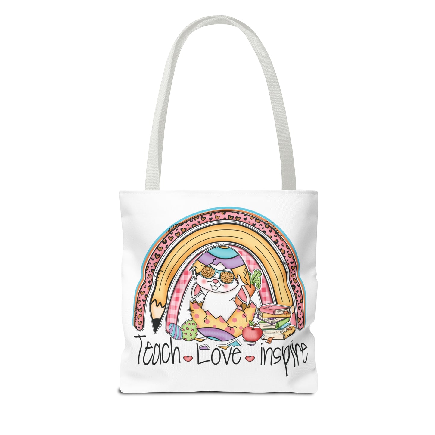 Teach Love Inspire Teacher Tote Bag (AOP)