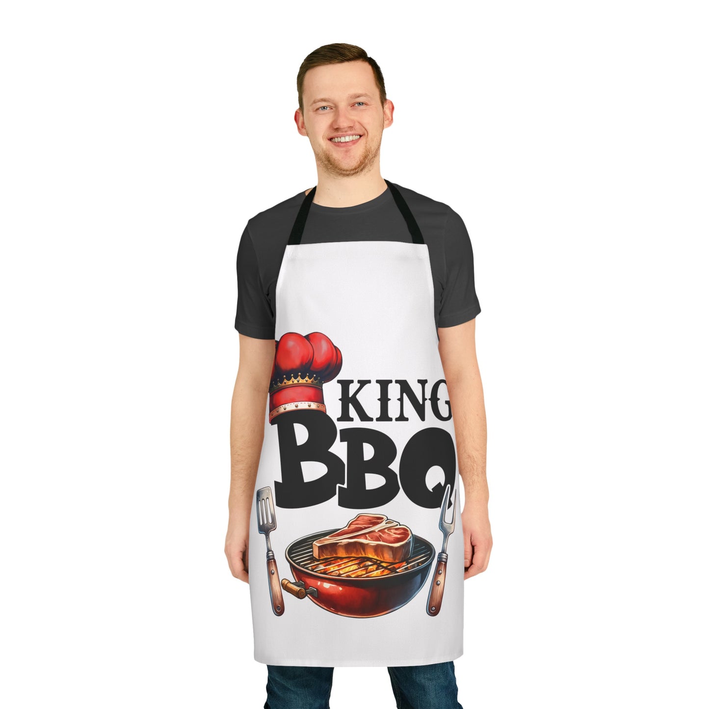 King BBQ Apron, 5-Color Straps (AOP)