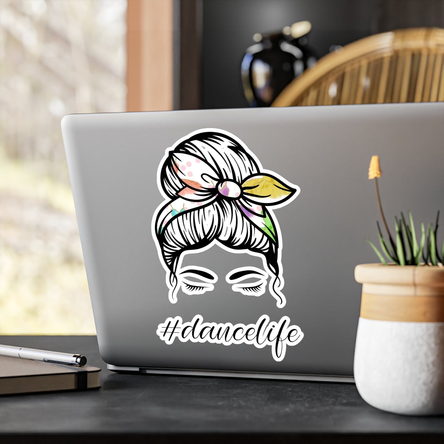 #DanceLife Messy Bun Kiss-Cut Vinyl Decals