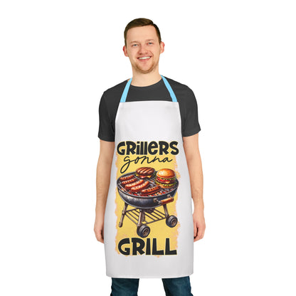 Grillers Gonna Grill BBQ - Funny Apron, 5-Color Straps (AOP)