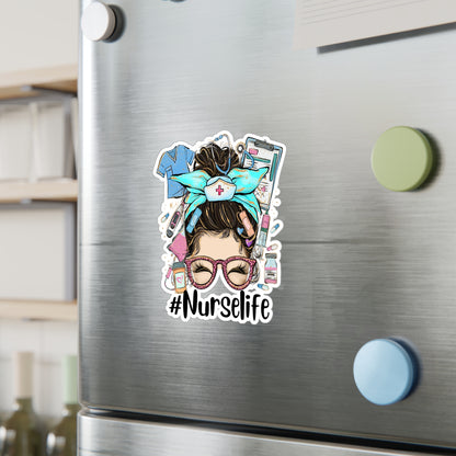 #NurseLife Messy Bun Kiss-Cut Vinyl Decal