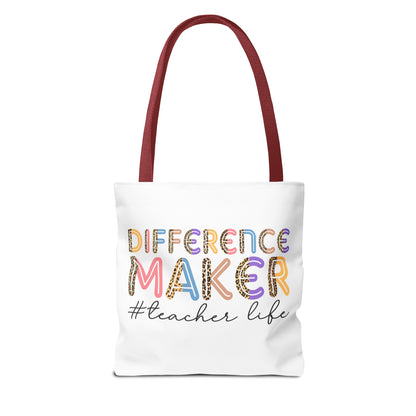 Best Teacher Ever - Difference Maker #TeacherLife Tote Bag (AOP)