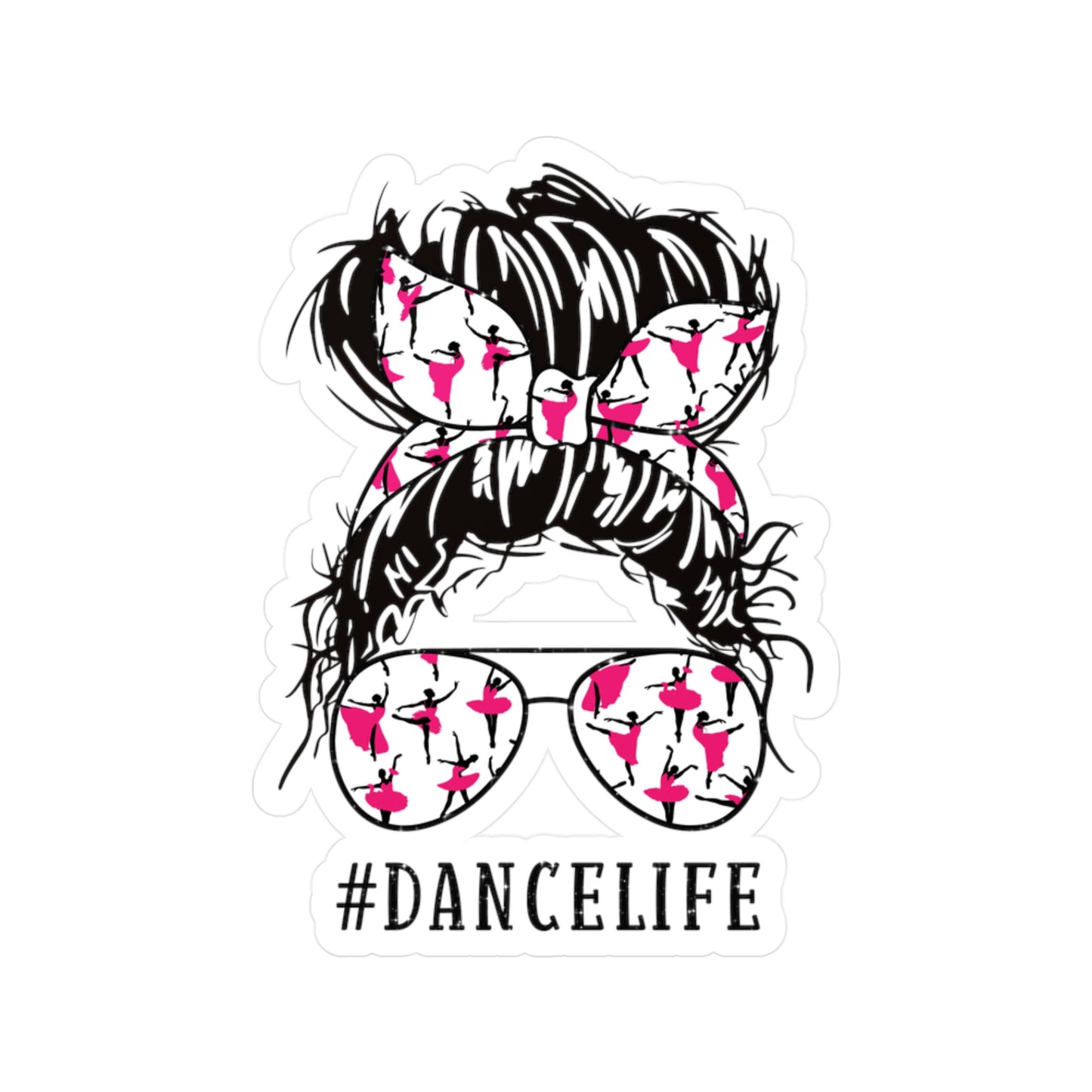 #DanceLife Messy Bun Kiss-Cut Vinyl Decals