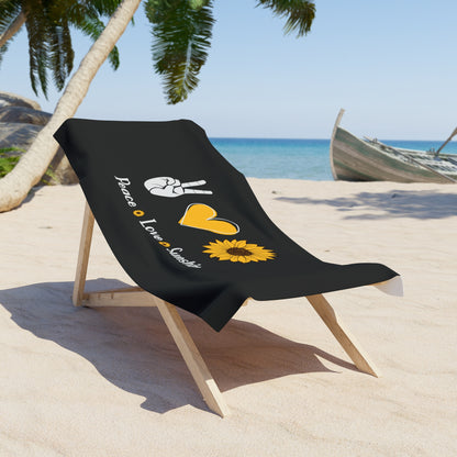 Peace Love & Sunshine Sunflower Beach Towel