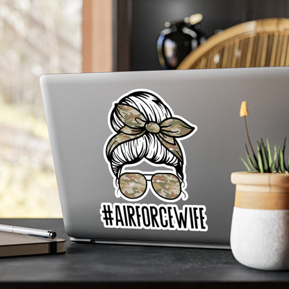 #AirForceWife Messy Bun Kiss-Cut Vinyl Decals