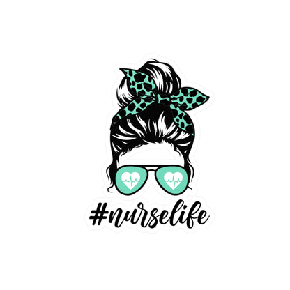 #NurseLife Messy Bun Kiss-Cut Vinyl Decals