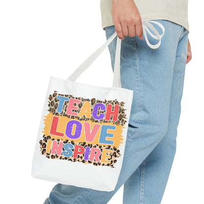 Teach Love Inspire - Kindergarten Teacher Tote Bag (AOP)