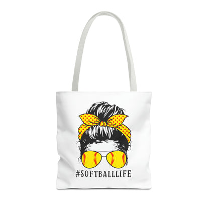 #SoftballLife Messy Bun Tote Bag (AOP)