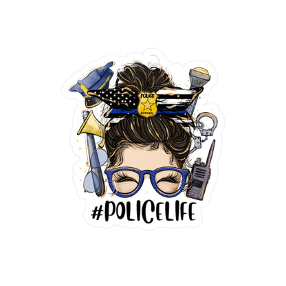 #PoliceLife Messy Bun Kiss-Cut Vinyl Decal