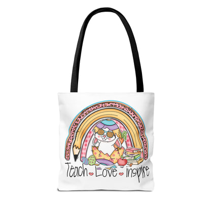 Teach Love Inspire Teacher Tote Bag (AOP)