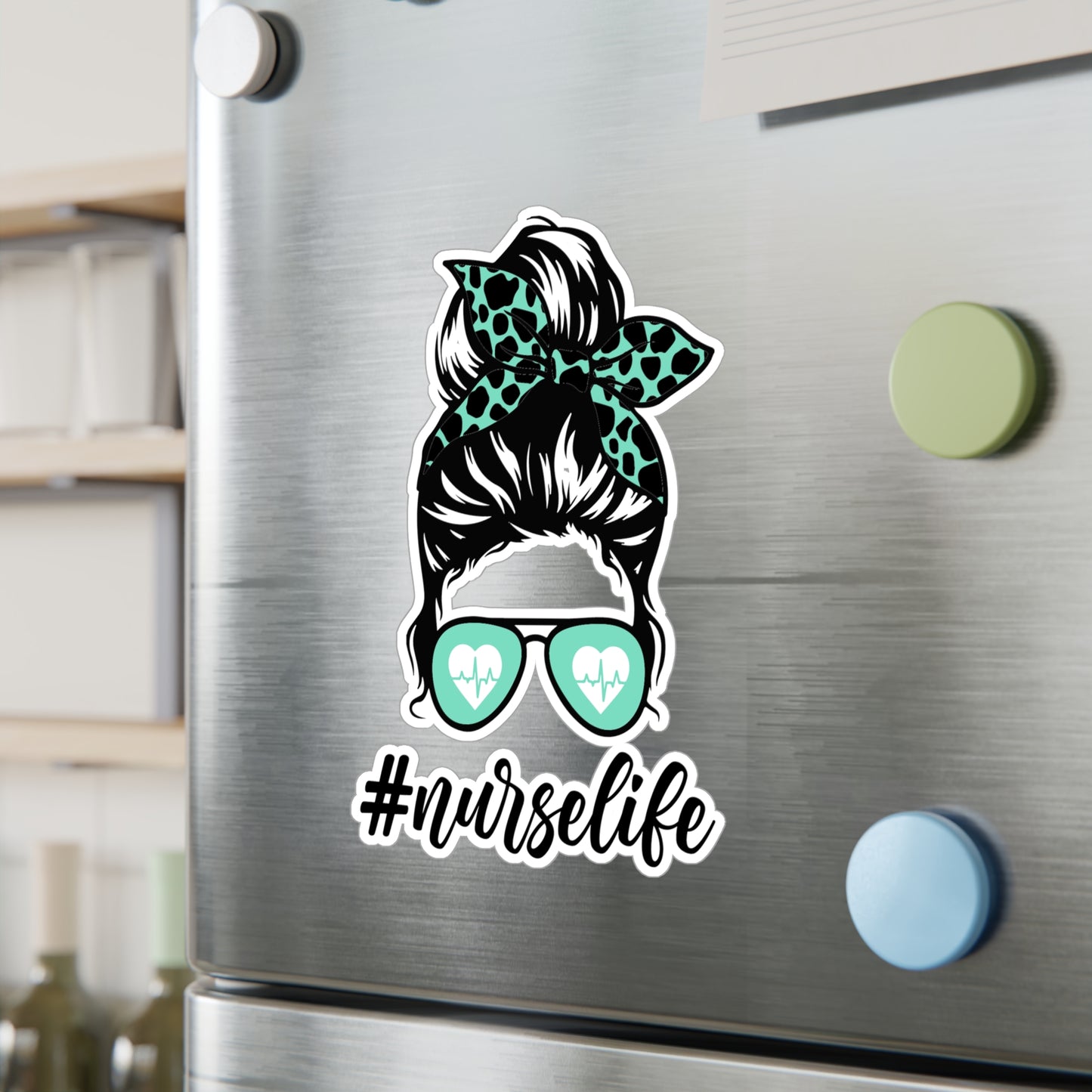 #NurseLife Messy Bun Kiss-Cut Vinyl Decals