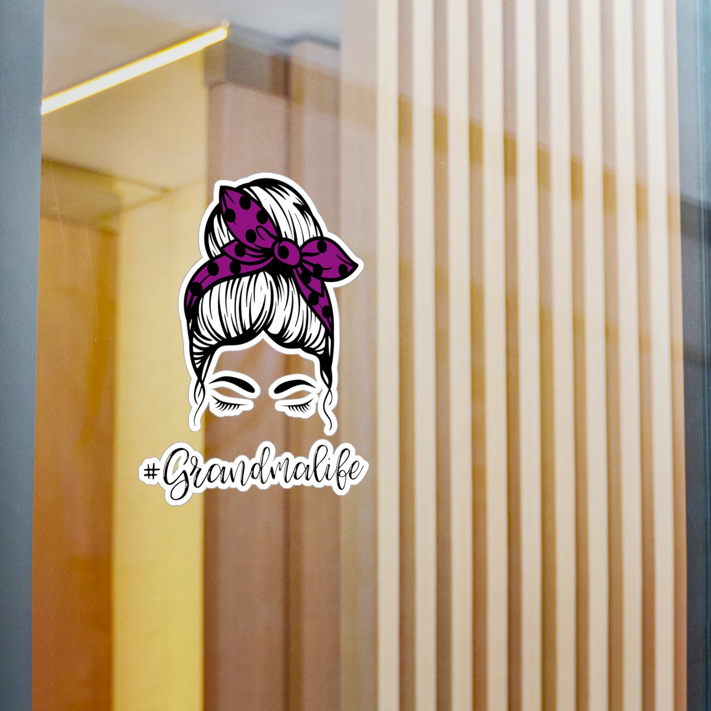 #GrandmaLife Messy Bun Kiss-Cut Vinyl Decals