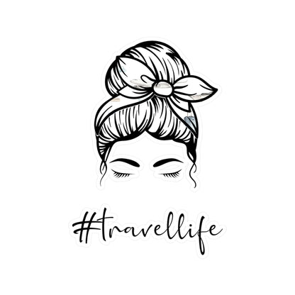 #TravelLife Messy Bun Kiss-Cut Vinyl Decals