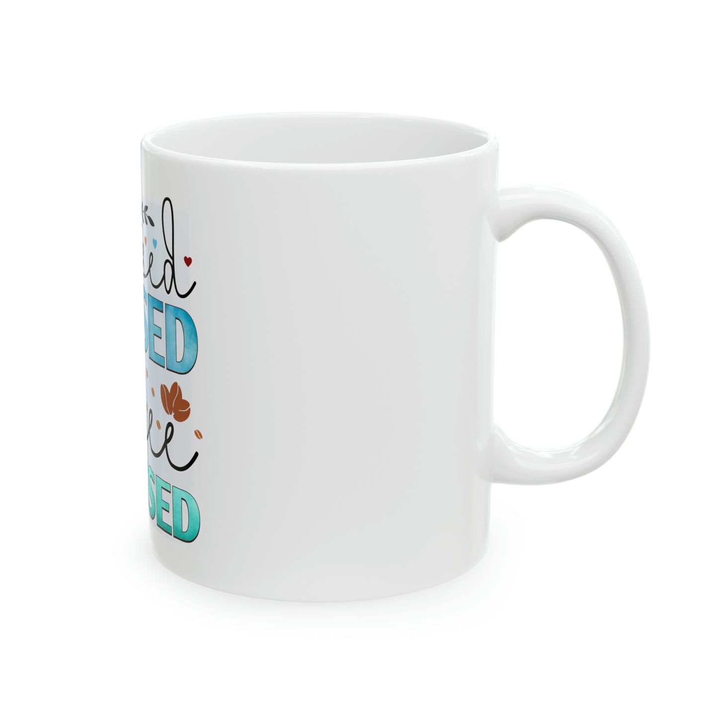 Stressed Blessed Coffee Obsessed Ceramic Mug, 11oz