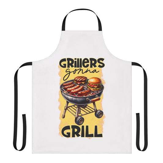 Grillers Gonna Grill BBQ - Funny Apron, 5-Color Straps (AOP)