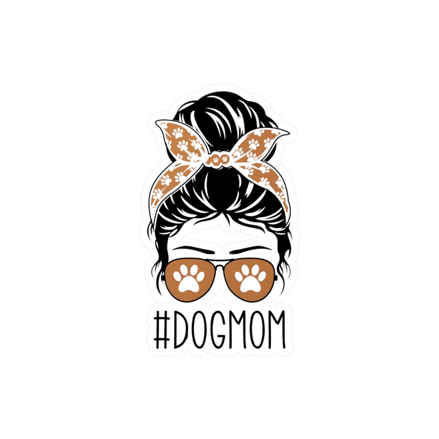 #DogMom Messy Bun Kiss-Cut Vinyl Decal