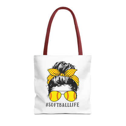 #SoftballLife Messy Bun Tote Bag (AOP)