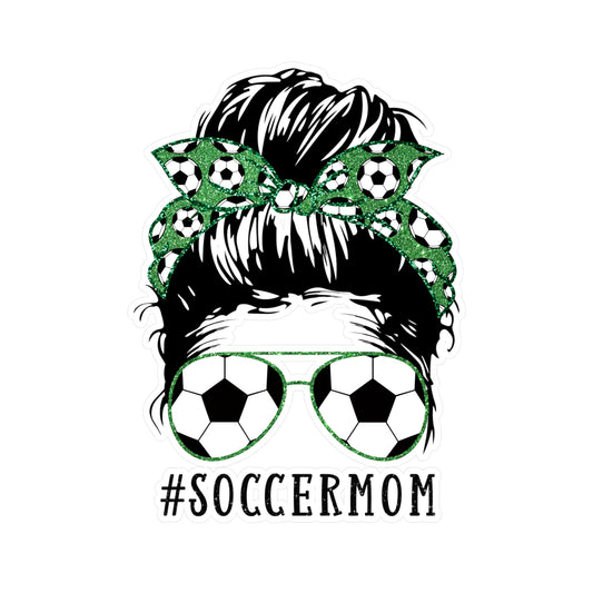 #SoccerMom Messy Bun Kiss-Cut Vinyl Decals