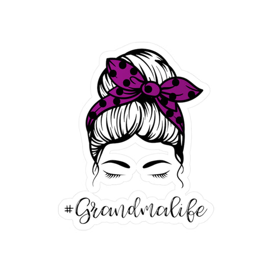 #GrandmaLife Messy Bun Kiss-Cut Vinyl Decals