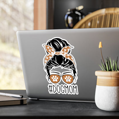 #DogMom Messy Bun Kiss-Cut Vinyl Decal