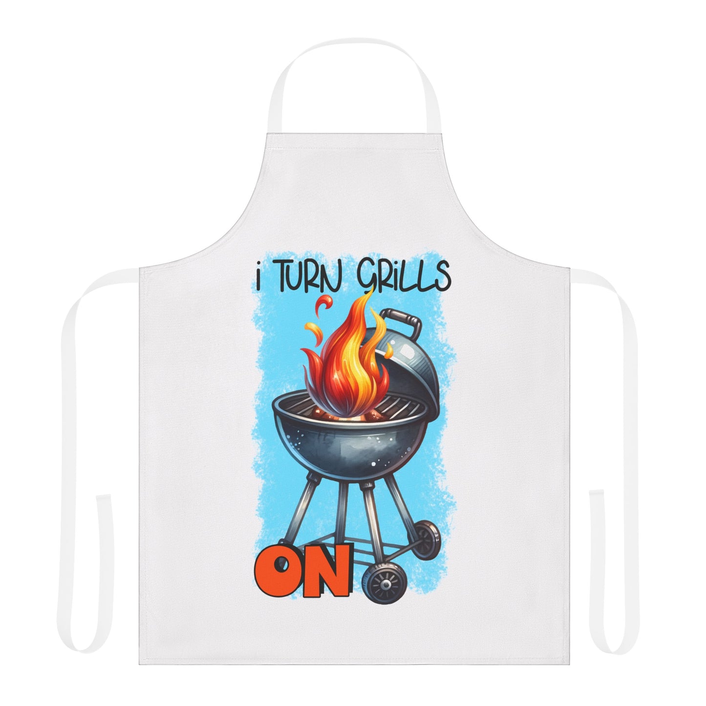 I Turn Grills On BBQ - Funny Apron, 5-Color Straps (AOP)