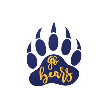 Gause Bears - Go Bears Bear Paw Kiss-Cut Vinyl Decals