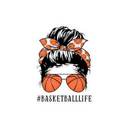 #BasketballLife Messy Bun Kiss-Cut Vinyl Decals