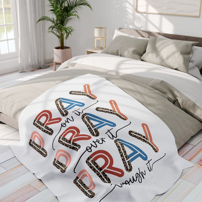 Pray on it Pray over it Pray through it Arctic Fleece Blanket