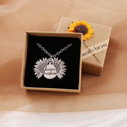 New European And American Sunflower Necklace Pendant