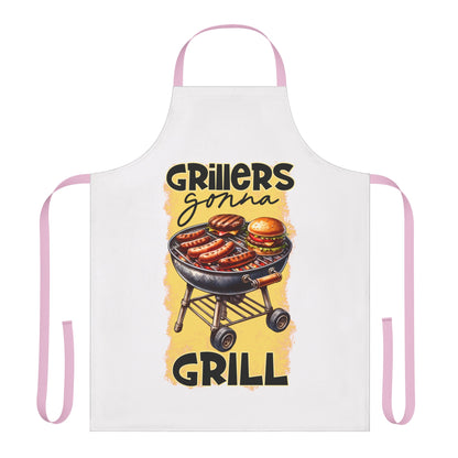 Grillers Gonna Grill BBQ - Funny Apron, 5-Color Straps (AOP)