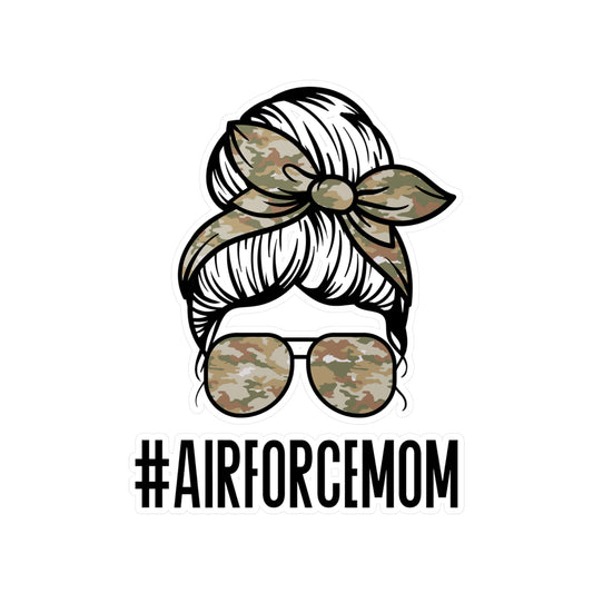 #AirForceMom Messy Bun Kiss-Cut Vinyl Decals