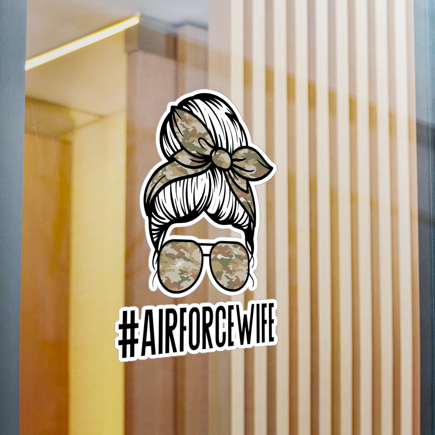 #AirForceWife Messy Bun Kiss-Cut Vinyl Decals