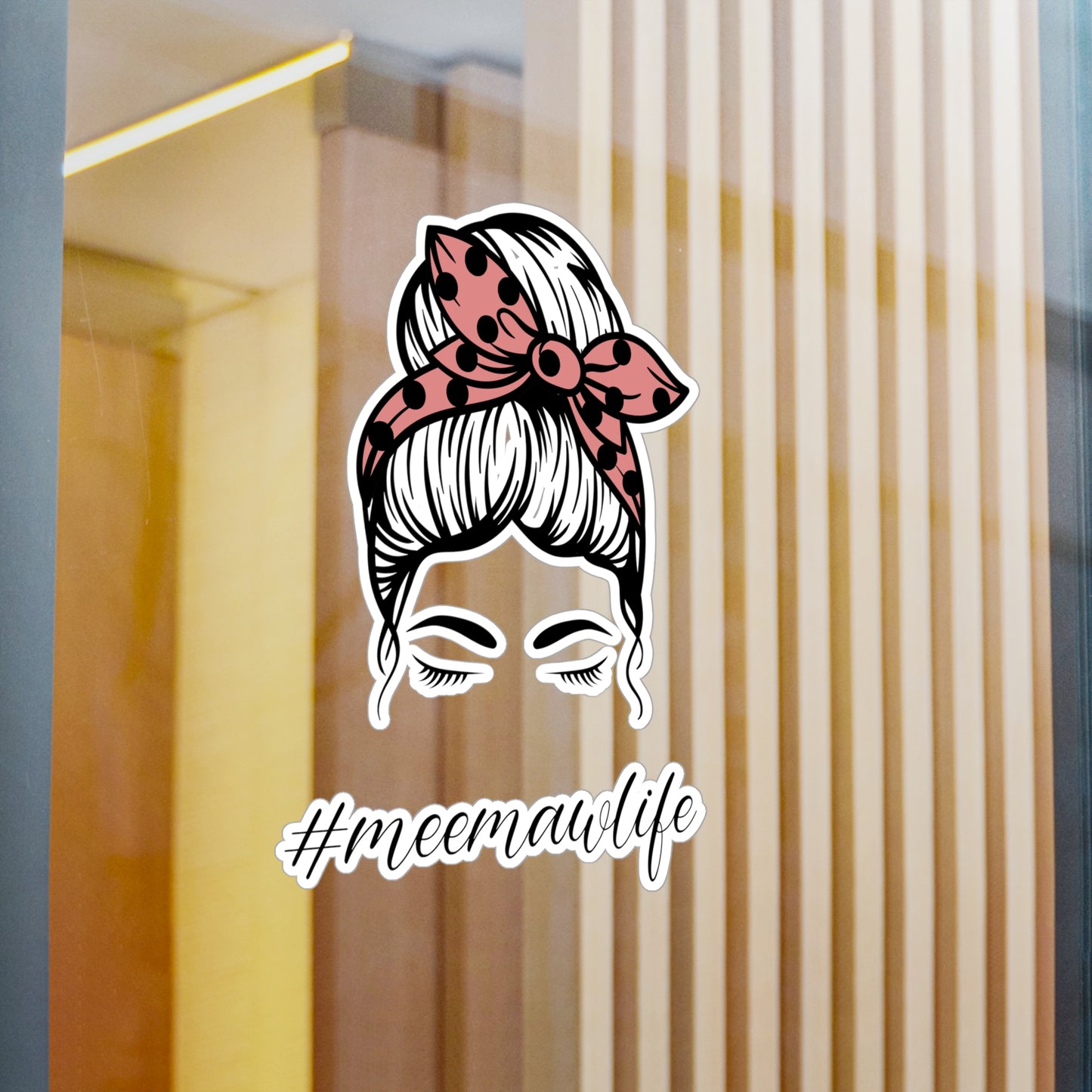 #MeemawLife Messy Bun Kiss-Cut Vinyl Decals