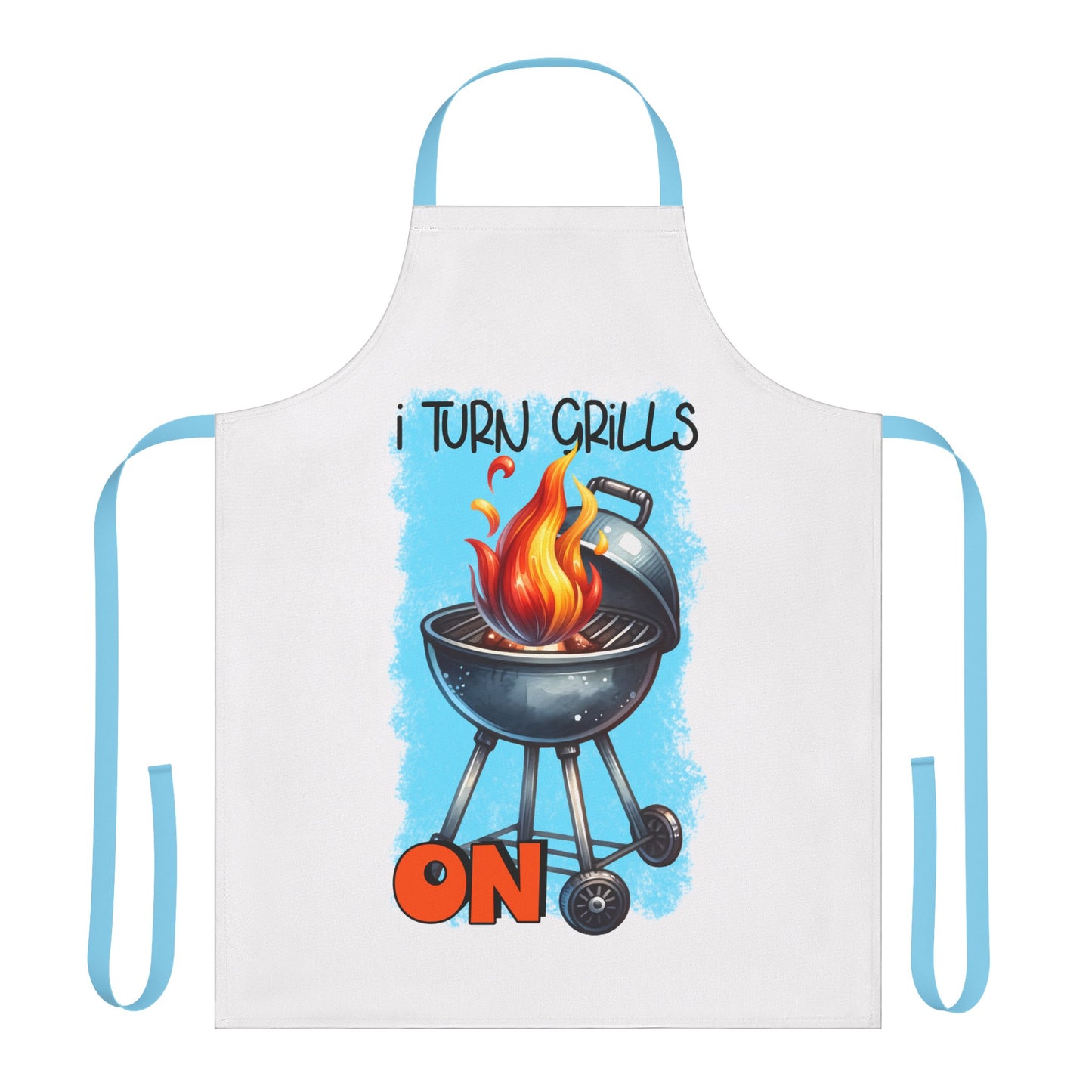 I Turn Grills On BBQ - Funny Apron, 5-Color Straps (AOP)